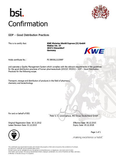 GDP (Good Distribution Practice) Certification
