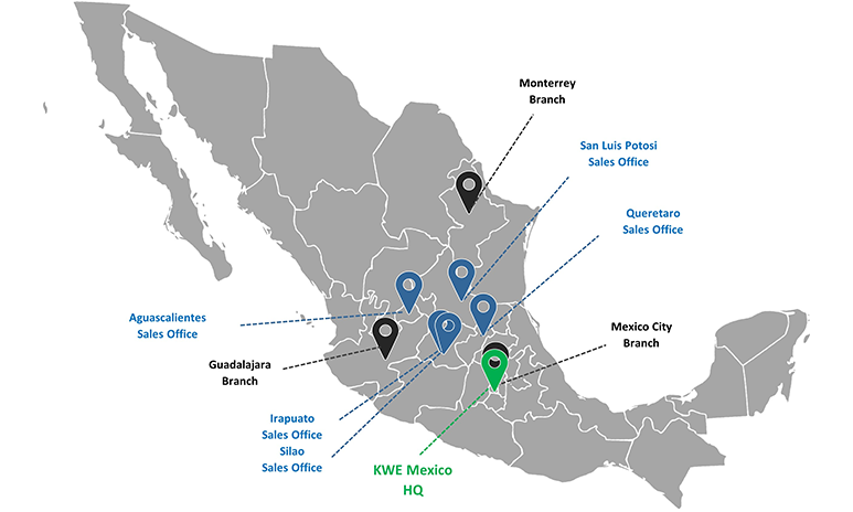 Ubicación de las oficinas de México